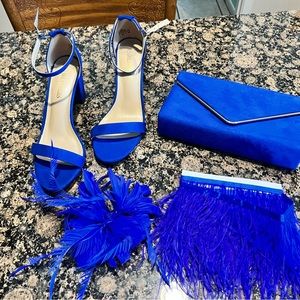 Royal blue heels woman’s size 9 matching purse and hair clip
